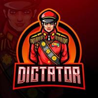 dictator esport mascotte logo ontwerp vector