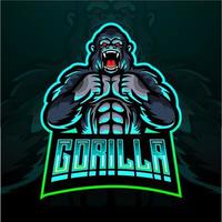 gorilla esport logo mascotte ontwerp vector