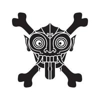 Indonesië masker cultuur met botten logo ontwerp, vector grafische symbool pictogram illustratie creatief idee