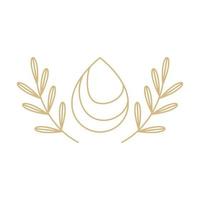 lijn olijfolie druppel met blad logo ontwerp, vector grafisch symbool pictogram illustratie creatief idee