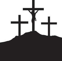 Jezus Christus kruisiging silhouet vector