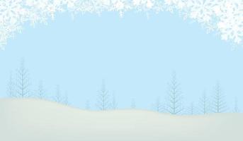 sneeuwval rustige kersttafereel met lege ruimte voor uw bericht. vector