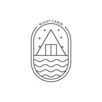 minimalistisch riviercabine logo vector illustratie ontwerp