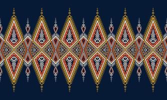 geometrische etnische oosterse ikat patroon traditioneel ontwerp voor achtergrond,tapijt,behang,kleding,inwikkeling,batik,stof,vector illustration.embroidery stijl. vector