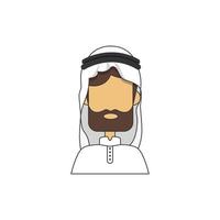 cartoon arabische avatar of karakter vectorillustratie vector