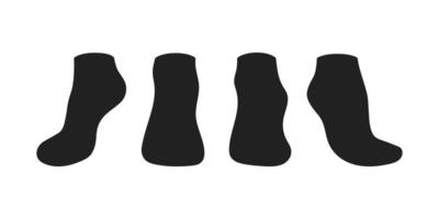 zwarte sokken sjabloon mockup vlakke stijl ontwerp vectorillustratie geïsoleerd op een witte achtergrond. vector