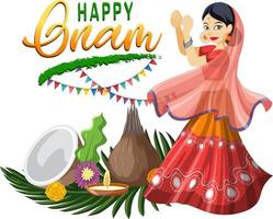 onam hindoe oogstfeest poster vector