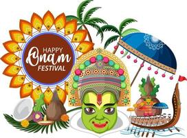 onam hindoe oogstfeest poster vector