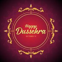 happy dussehra hindoe festival poster vector