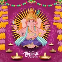 gelukkige ganesh chaturthi-poster vector