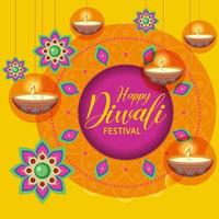 gelukkige diwali Indiase festivalbanner vector