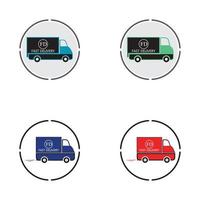 snelle levering vrachtwagen pictogram vectorillustratie vector