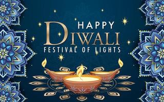 gelukkige diwali festival van lichten poster vector