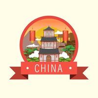 chinese architectuur iconisch huis gebouw logo vector