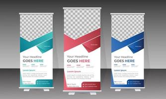 aantrekkelijke moderne roll-up banner ontwerpsjabloon voor medische en gezondheidszorg vector