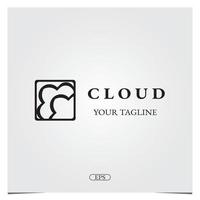 vierkante omtrek wolk logo ontwerp logo premium elegante sjabloon vector eps 10