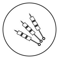 shish kebab pictogram zwarte kleur vector illustratie eenvoudige afbeelding