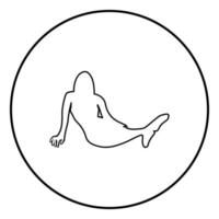 zeemeermin pictogram zwarte kleur in cirkel ronde vector