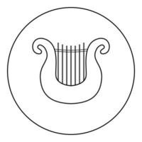 harp pictogram zwarte kleur in ronde cirkel vector