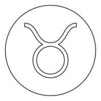 taurus symboolpictogram zwarte kleur in ronde cirkel vector