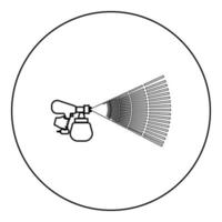 kleur machine schilderij gereedschap in de hand pictogram in cirkel ronde zwarte kleur vector illustratie afbeelding overzicht contour lijn dunne stijl