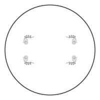 froral board kunst frame pictogram in cirkel ronde overzicht zwarte kleur vector illustratie vlakke stijl afbeelding