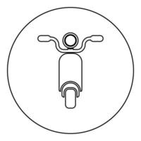 bromfiets scooter motorfiets elektrische fiets pictogram in cirkel ronde zwarte kleur vector illustratie solide omtrek stijl afbeelding