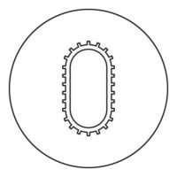 riem voor motor wasmachine cambelt schietloze riem pictogram in cirkel ronde zwarte kleur vector illustratie solide omtrek stijl afbeelding