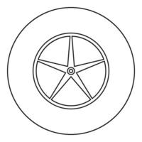 schijf katrol voor motor wasmachine kruiskop pictogram in cirkel ronde zwarte kleur vector illustratie solide overzicht stijl afbeelding