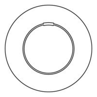 kamp met schroefdraadverbinding voor pijpenhomut reten bevestiging voor pijppictogram in cirkel ronde zwarte kleur vector illustratie solide overzicht stijl afbeelding