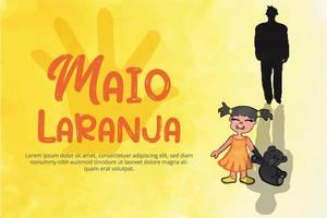 maio laranja sociale media poster, banner, achtergrond - strijd tegen kindermishandeling en uitbuiting. de maand mei staat bekend als oranje mei vector