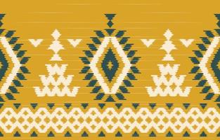 mooie motief etnische ikat kunst. naadloze kasuri gele patroon in tribal, folk borduurwerk, mexicaanse, Indiase style.aztec geometrische kunst ornament print.slubby getextureerde ontwerp voor tapijt, stof. vector