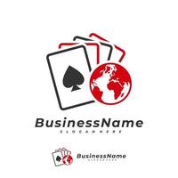 poker wereld logo vector sjabloon, creatieve domino logo ontwerpconcepten