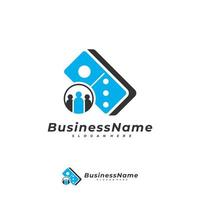 domino mensen logo vector sjabloon, creatieve domino logo ontwerpconcepten