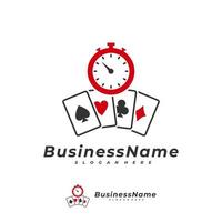 poker tijd logo vector sjabloon, creatieve domino logo ontwerpconcepten