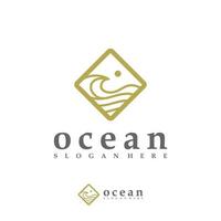 oceaan golf logo vector sjabloon, creatieve water golf logo ontwerpconcepten