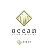 oceaan golf logo vector sjabloon, creatieve water golf logo ontwerpconcepten