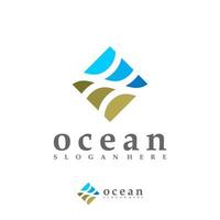 oceaan golf logo vector sjabloon, creatieve water golf logo ontwerpconcepten