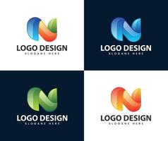 modern abstract n logo-ontwerp vector