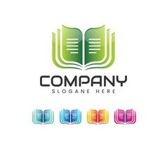 open boek logo onderwijs logo ontwerp vector