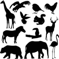 dieren sillhouette voor symbool of stickers vector