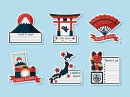 japan reissticker set vector