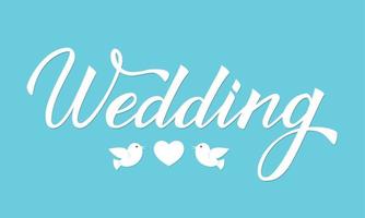schrijven bruiloft blauwe achtergrond. gemakkelijk te bewerken vectorsjabloon voor huwelijksuitnodigingen of receptiedecoraties. vector