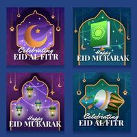 viering van eid al-fitr social media post vector