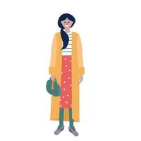 mooie dame die lichte kleding draagt. moderne mode look vectorillustratie. vector