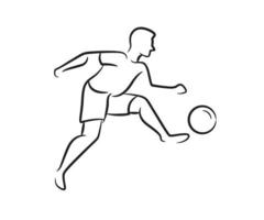 handgetekende voetballer vectorillustratie vector