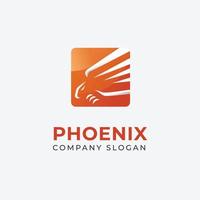 rood phoenix minimalistisch logo vector