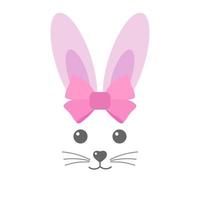 illustratie van een schattig konijn met een roze strik vector