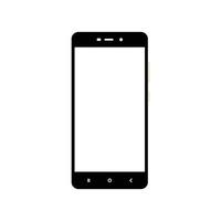 smartphone zwart-wit pictogram. silhouet ontwerpelement op geïsoleerde witte achtergrond vector