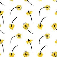 patroon van gele dandelions.vector afbeelding vector